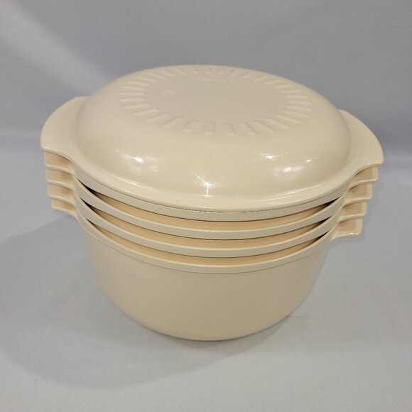 Tupperware Vintage 5 Piece Stack Cooker Microwave Cooking Set - Picture 1 of 1